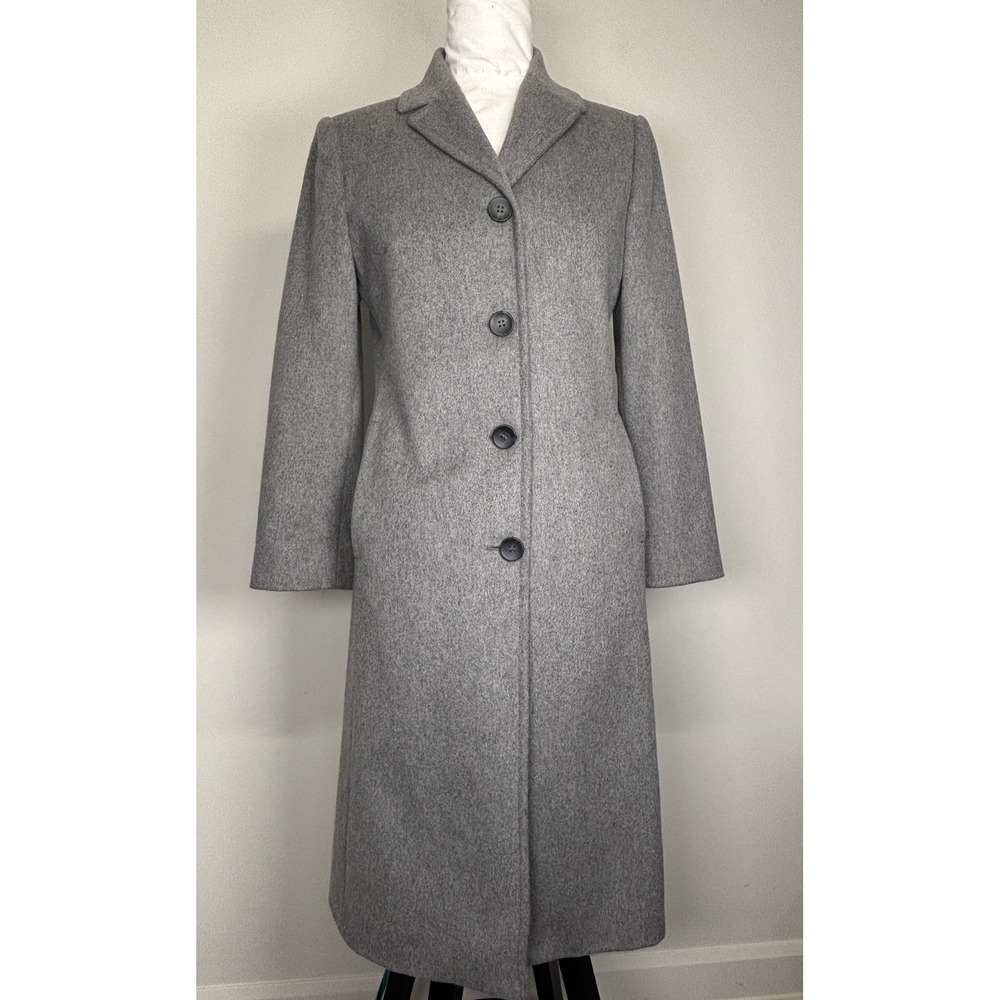 United Colors of Benetton Grey Wool Blend Coat Made in Italy Size EU40